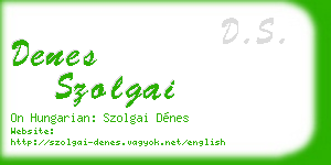 denes szolgai business card