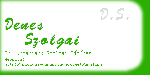 denes szolgai business card